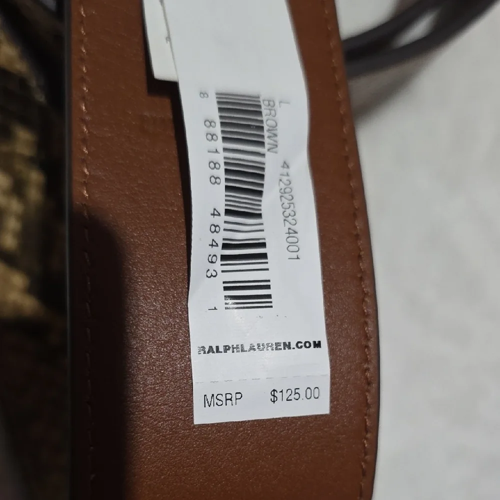 Lauren Ralph Lauren Tan‎ and Black Faux Snakeskin Patterned Belt. M.